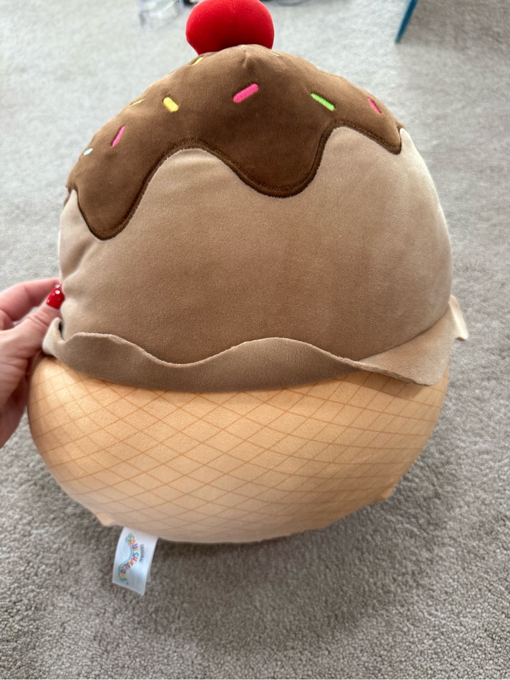 Squishmallows Ice Cream Cone Plush - Brown, Tan, Red, Pink - Picture 2 of 2